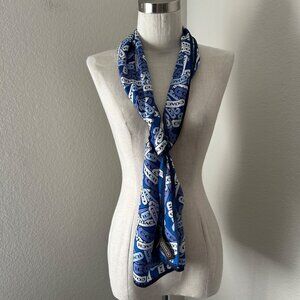 Coach Scarf Silk Blue Logo Luxurious Timeless Fancy O/S